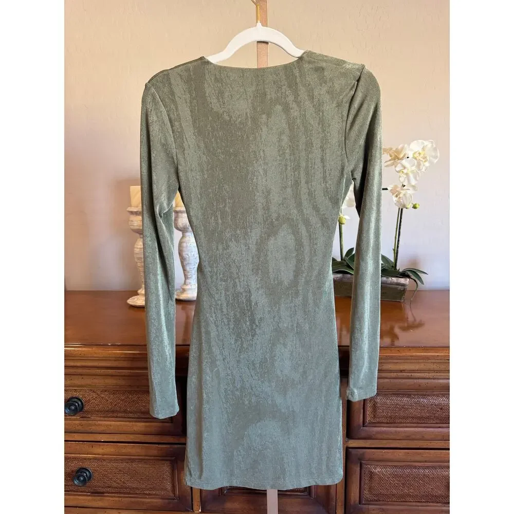 Significant Other Ivy Front Cutout Mini Dress Green NWT SOLD OUT Retail $200 - Picture 6 of 8